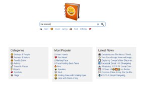 Emojipedia home page with search info