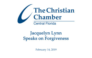 Jacquelyn Lynn speaks on forgiveness at the Christian Chamber