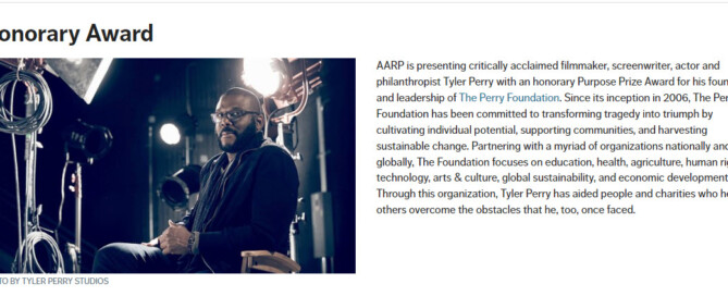 Tyler Perry receives honorary award from AARP