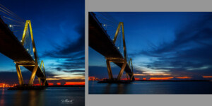 Cooper River Bridge at Sunset by Jerry D Clement